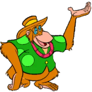 🤚 99689658 Orang-oetan, Cartoon, Tropisch, Dier, Personage, Aap whatsapp sticker