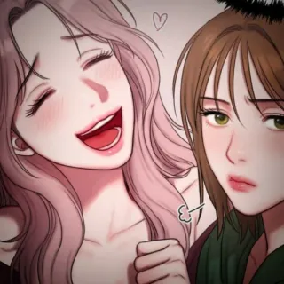 👙 1e9fa31b cartoon, anime, vrouw, meisje, schattig, blij, vriendschap telegram sticker