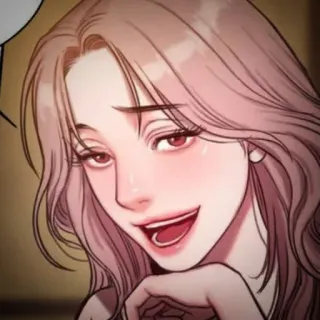 👙 73c43385 vrouw, cartoon, illustratie, portret, meisje, glimlach telegram sticker