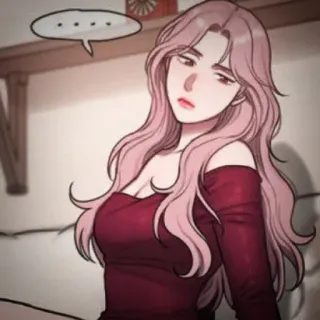 👙 bc1580dc ... vrouw, meisje, cartoon, strip, uitdrukking, denkballon telegram sticker