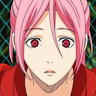 😧 08747689 アニメ, 女の子, ピンク髪, 赤い目, 表情, かわいい telegram sticker