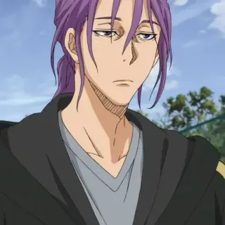 😐 4c09a981 Murasakibara Atsushi Kuroko's Basketball アニメ, マンガ, バスケットボール, キャラクター, 紫髪 telegram sticker