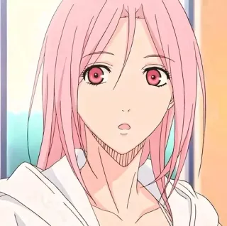 😦 ec05ce4b アニメ, ピンク髪, 女の子, ポートレート telegram sticker