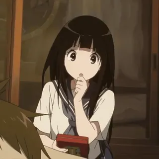 🧺 14de30c6 Hachikura Chitanda Hyouka Anime, Gadis, Seragam sekolah, Penasaran, Hyouka, Hachikura Chitanda telegram sticker