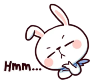🤔 296f38dc Hmm... coelho, coelhinho, hmm, pensando, fofo, adesivo telegram sticker