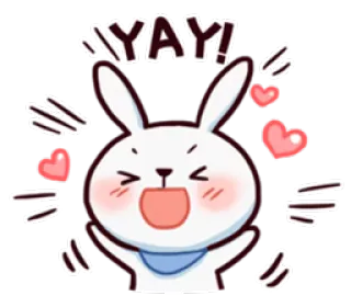 ❤ 2e201cb3 YAY! oba, coelho, fofo, feliz, celebração, desenho animado telegram sticker