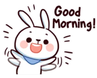 😃 658b0fc7 Good Morning! Bom dia, Coelho, Coelhinho, Saudação, Fofo, Desenho animado telegram sticker