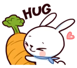 ☺️ 6798c246 HUG coelho, abraço, cenoura, fofo, animal telegram sticker