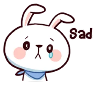 😢 7513a35b Sad coelho, triste, chorando, desenho animado, fofo, adesivo telegram sticker