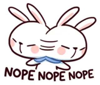 🙅 c0f98296 NOPE NOPE NOPE coelho, coelhinho, não, discordo, não, negação telegram sticker