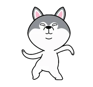 😁 25d213dc anjing, menari, imut, binatang, kartun, senang, lucu, husky telegram sticker