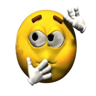 😳 2a83796b 이모지, 혼란스러움, 생각, 표정, 노란색 telegram sticker