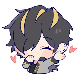 😘 49385716 Anime, Chibi, Mignon, Coeurs, Kawaii telegram sticker