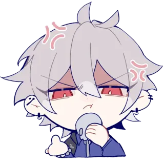 🖕 9c61d312 Anime, Zły, Czaszka, Kreskówka, Postać telegram sticker