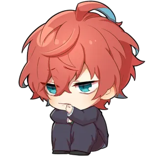 🙁 f84e2809 Anime, Chibi, Słodkie, Smutny, Siedzący telegram sticker