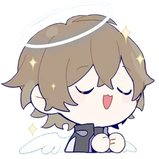 😇 f8eea921 anioł, słodki, anime, chibi, skrzydła, halo telegram sticker