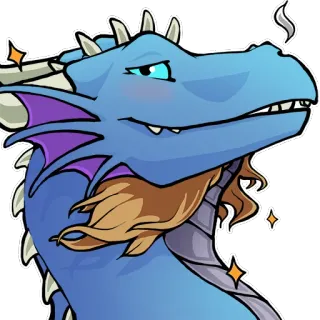 😏 5f4834d8 dragão, fantasia, criatura, azul, personagem, fofo, peludo telegram sticker
