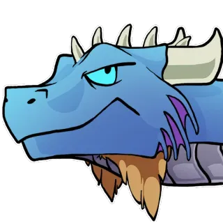 🙄 bc53ba6b dragão, fantasia, azul, desenho animado, criatura, mítico, animal, adesivo telegram sticker