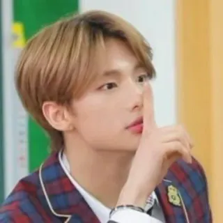 🐹 a5f361d6 Finger an Lippen, Ruhe, Psst, Geheimnis, Shhh, Finger, Koreanische Schuluniform telegram sticker