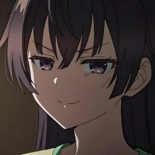 😊 1434636e anime, cô gái, mỉm cười, mắt tím, tự mãn telegram sticker