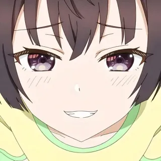 😁 7570ee82 Anime, Cô gái, Cười, Vui vẻ, Dễ thương telegram sticker