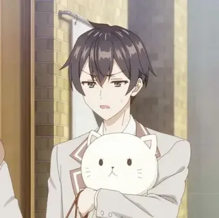 😰 fc63cf94 Anime, Con trai, Mèo, Thú nhồi bông, Đồng phục học sinh telegram sticker