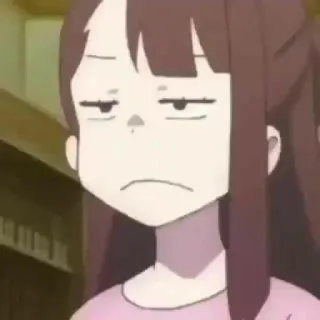 😒 11eac5c1 Akko Kagari Little Witch Academia anime, meisje, geërgerd, uitdrukking, grappig, cartoon, heks telegram sticker