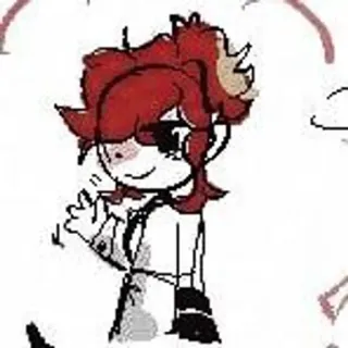 🧷 8fa60365 漫画, イラスト, キャラクター, アート, 赤い髪, 手を振る telegram sticker