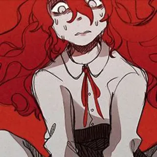 🧷 bd9bc7ed アニメ, 漫画, 赤い髪, 怖い, 不安, アニメガール telegram sticker