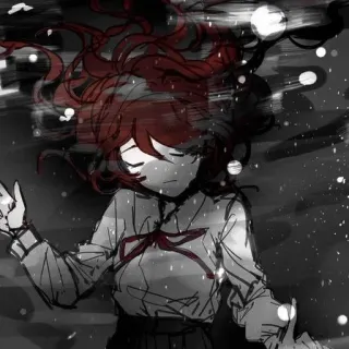 🧷 f9922f20 アニメ, イラスト, 水, 溺死, 悲しい, 赤い髪 telegram sticker