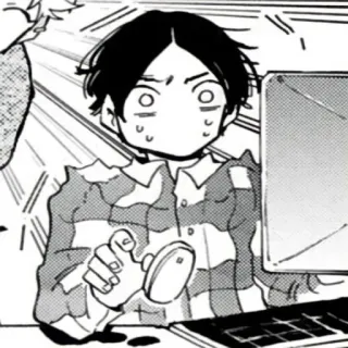 😳 f1f052d1 애니메이션, 컴퓨터, 충격, 놀람, 만화, 소년, 캐릭터 telegram sticker