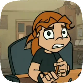 🐱 22e037d8 kartun, karakter, gambar, pensil, meja, animasi telegram sticker