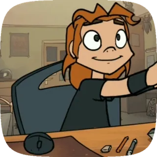 🐱 3bbc11c0 kartun, karakter, orang, gambar, ilustrasi, meja telegram sticker