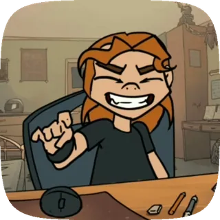 🐱 59ba0438 Kartun, Orang, Komputer, Meja, Karakter telegram sticker