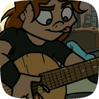 🐱 abe2e37f kartun, gitar, musik, karakter, ilustrasi, musisi telegram sticker