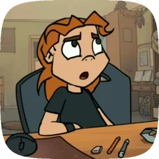 🐱 cead7f16 kartun, animasi, meja, karakter, seni telegram sticker