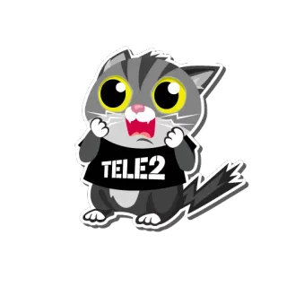 🙀 7373e1f9 TELE2 猫, 可爱, 贴纸, 电信, 卡通 telegram sticker