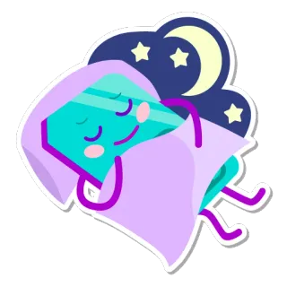 💤 cfbdb49f 睡觉, 夜晚, 月亮, 星星, 困, 可爱 telegram sticker