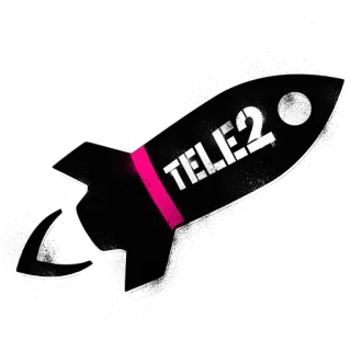 🚀 ed07474b TELE2 电信, 火箭, 标志, 品牌 telegram sticker