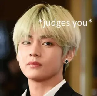 👀 a18c3bbe V *judges you* v, bts, kpop, idol, julgando, olhar fixo, celebridade telegram sticker