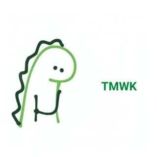 ✨ 01ec6822 TMWK dinosaure, dessin animé, vert, mignon telegram sticker