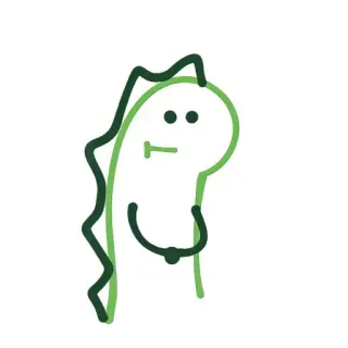 🐛 9cf1c7fa dinosaure, dessin animé, mignon, vert, animal, dessin telegram sticker