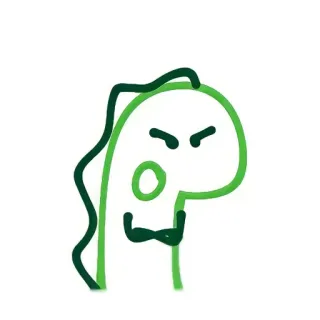 ✨ efc2c193 dinosaure, en colère, dessin animé, dessin, vert telegram sticker