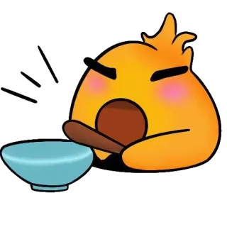 😋 05c97ad9 marah, sedih, makanan, kesal, kartun, kuning whatsapp sticker