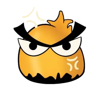 😠 3412f397 marah, kartun, jengkel, oranye, wajah, ekspresi whatsapp sticker