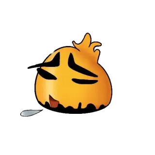 😪 41c11147 oranye, gumpalan, kartun, mengantuk, ngiler, karakter whatsapp sticker