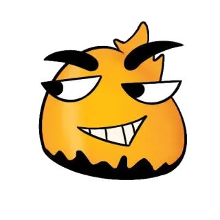 😏 5d5dd9b2 kartun, karakter, oranye, wajah, seringai, ekspresi whatsapp sticker