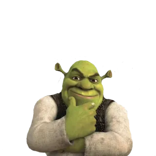 👨‍🔬 ed6928ef Shrek Shrek, orco, pensando, Dreamworks, film, personaggio telegram sticker