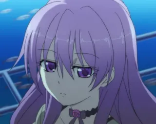 😸 39301489 Anime, meisje, paars haar, cartoon, personage, vrouwelijk telegram sticker