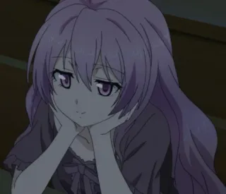 😛 4acc6afa Anime, paars haar, meisje, cartoon, illustratie, manga telegram sticker